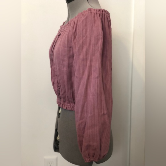 NWT Aeropostale Mauve Billow Sleeve Blouse - Picture 3 of 9